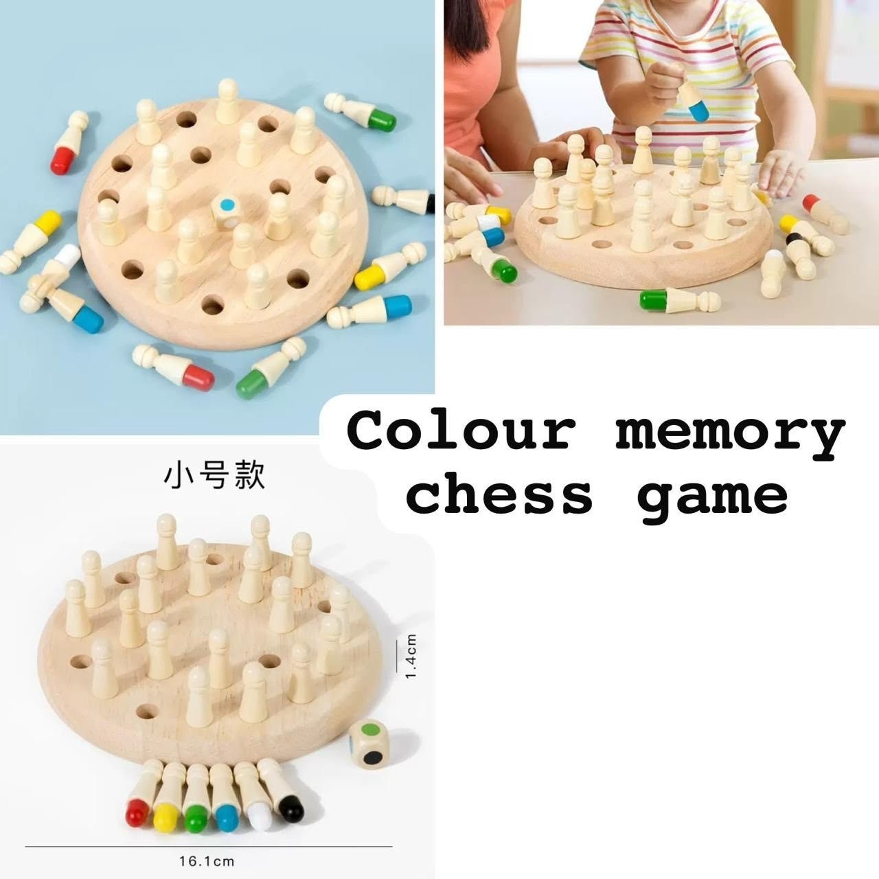 Wooden Colour Memory Chess Game