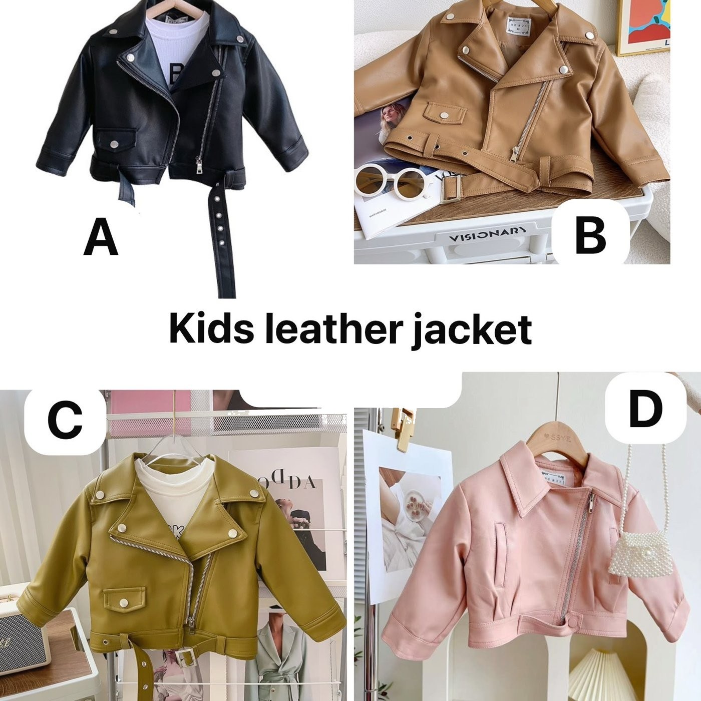 Kids' Faux Leather Biker Jacket