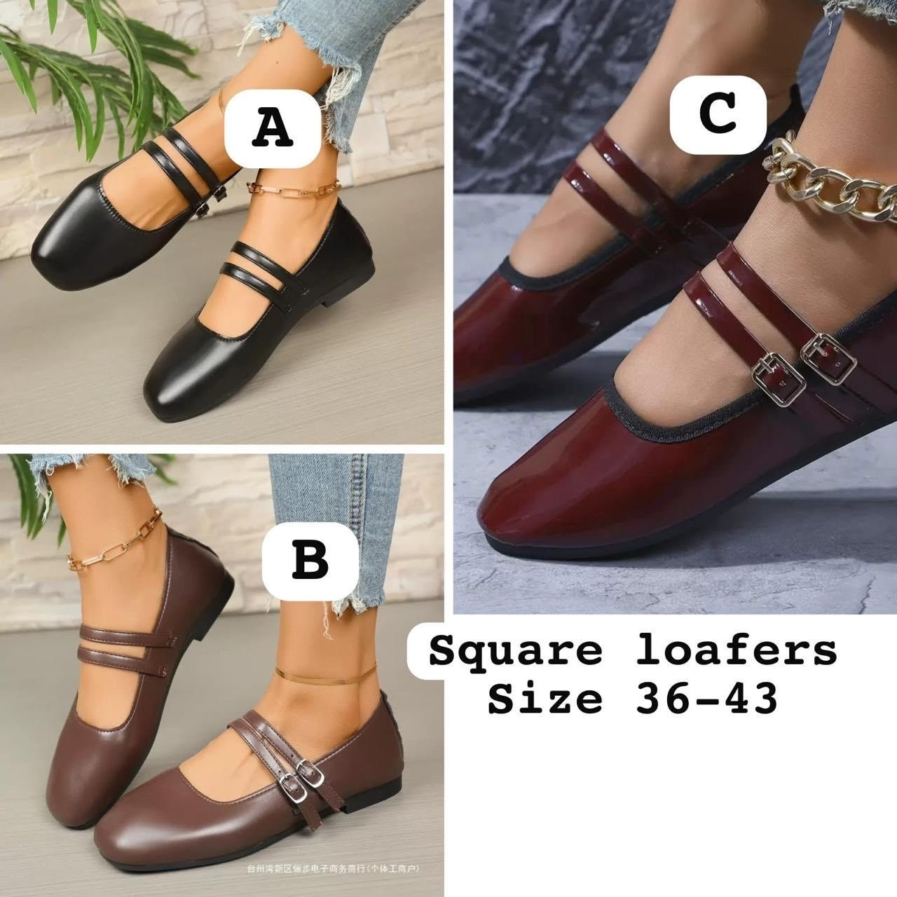 Double-Strap Square-Toe Flats