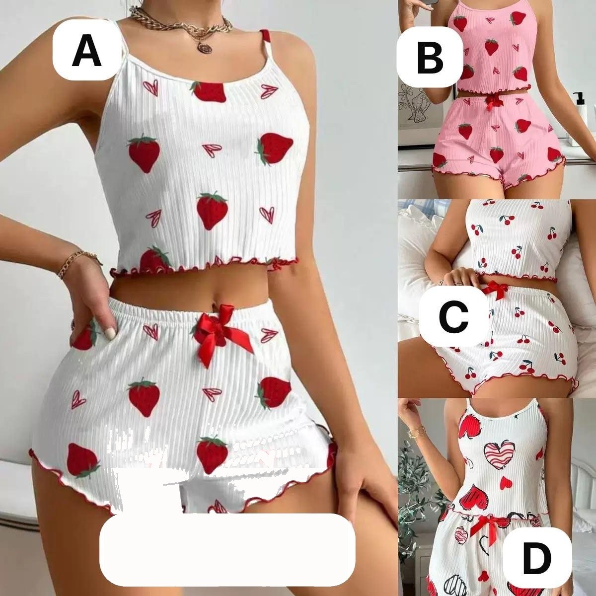 Fruit Print Cami Pyjama Shorts Set