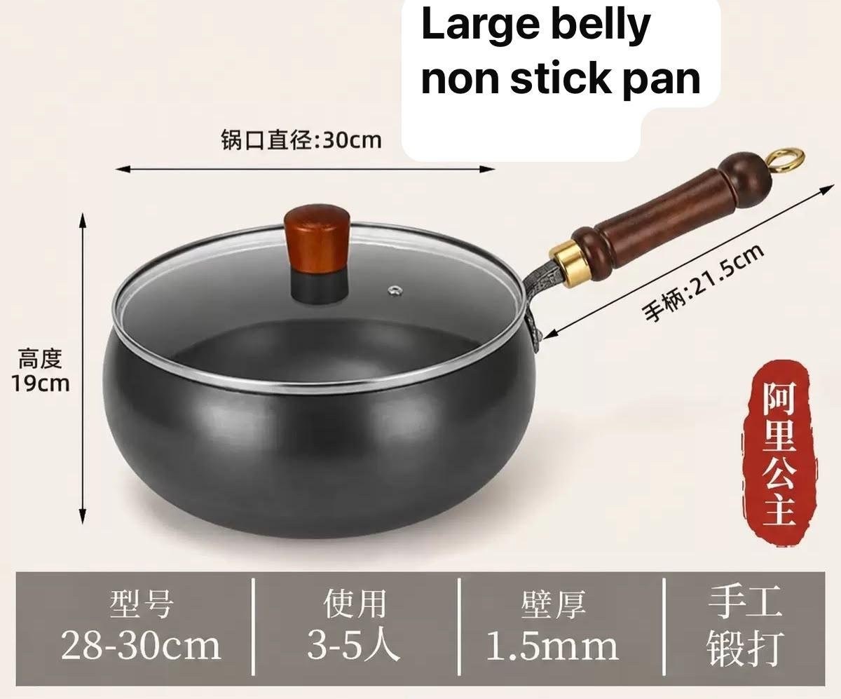 Large Belly Non-Stick Pot with Lid (30 cm)