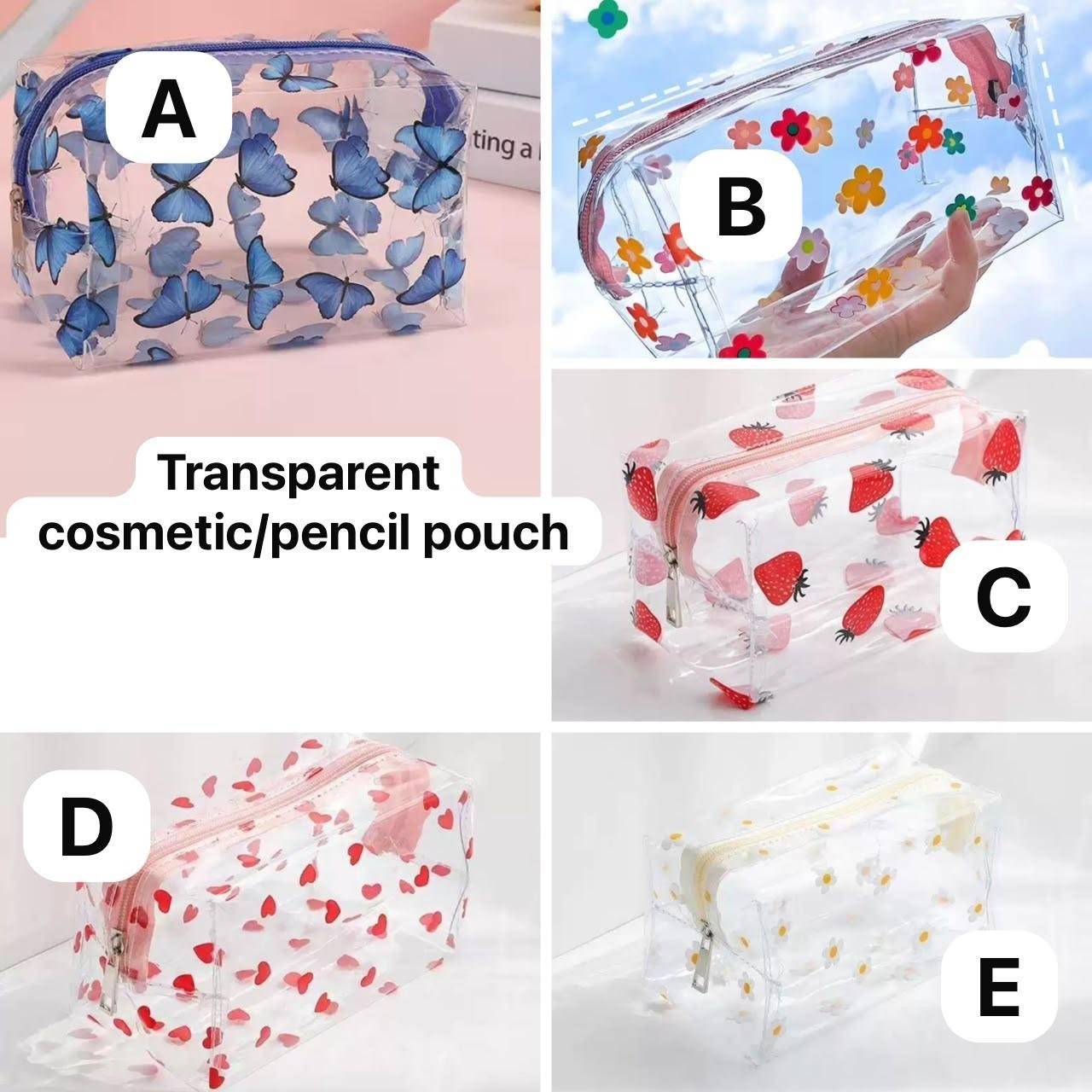 Transparent Cosmetic and Pencil Pouch