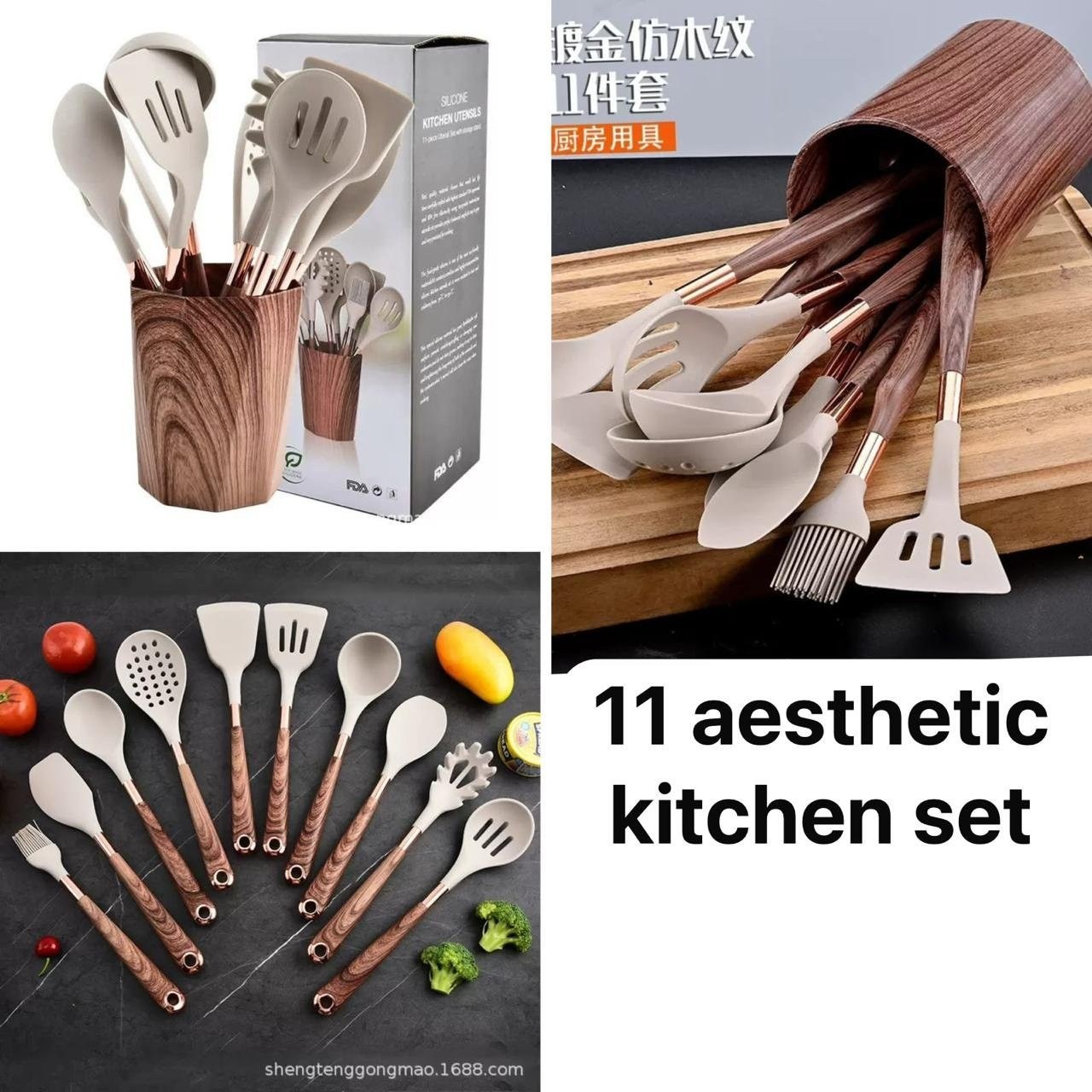 Aesthetic Silicone Kitchen Utensil Set (11 pcs)