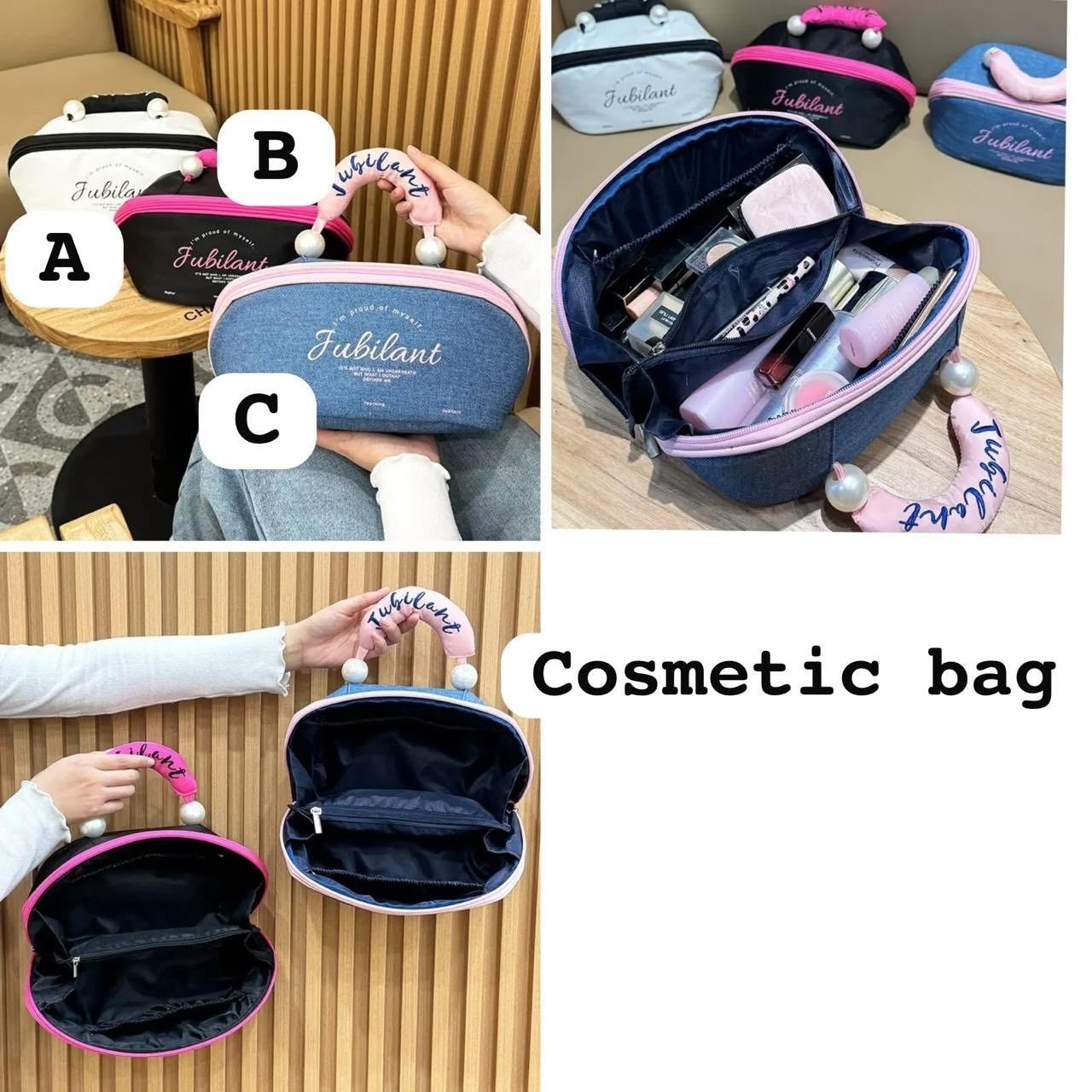 Pearl Handle Cosmetic Bag