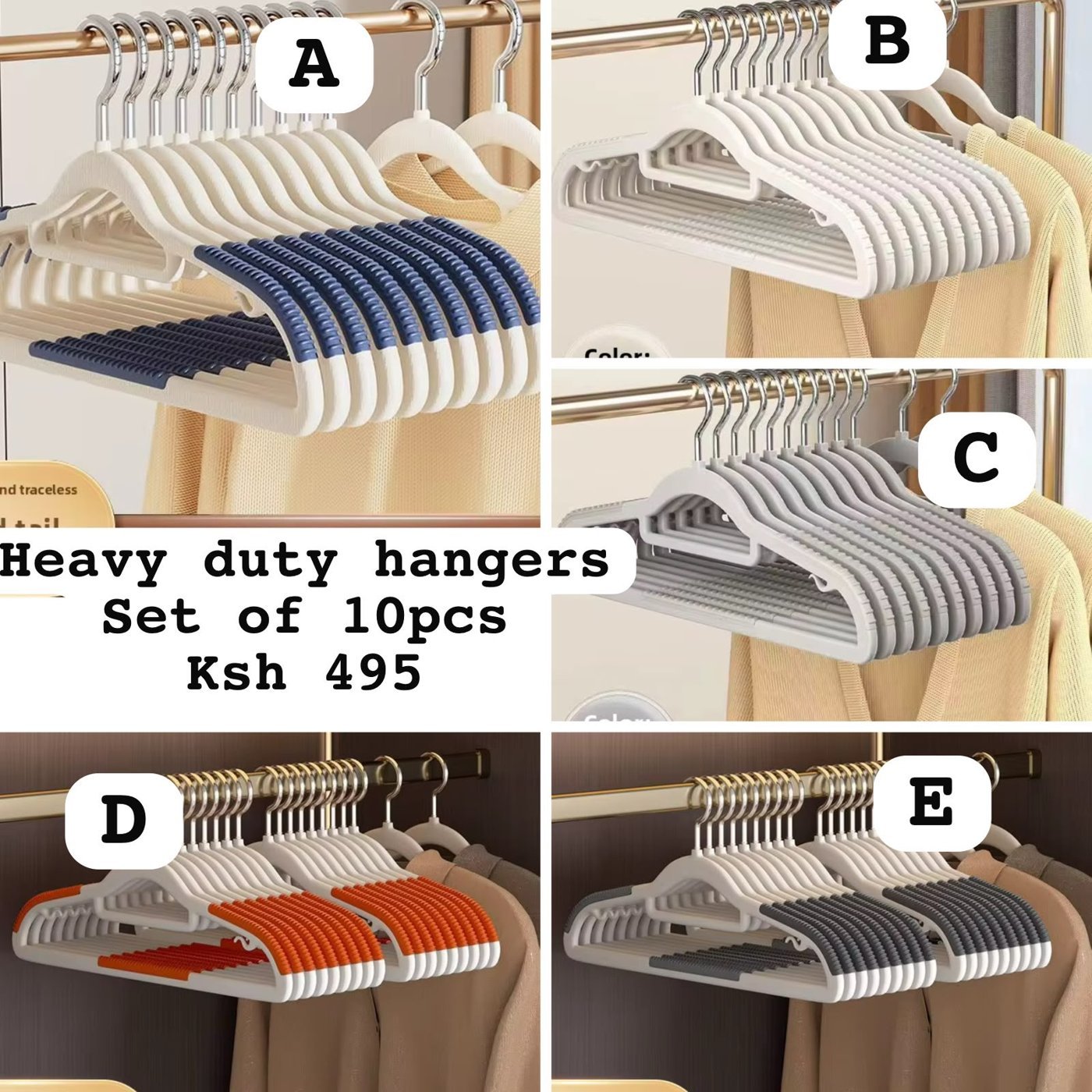 Heavy Duty Non-Slip Hangers (10 pcs)