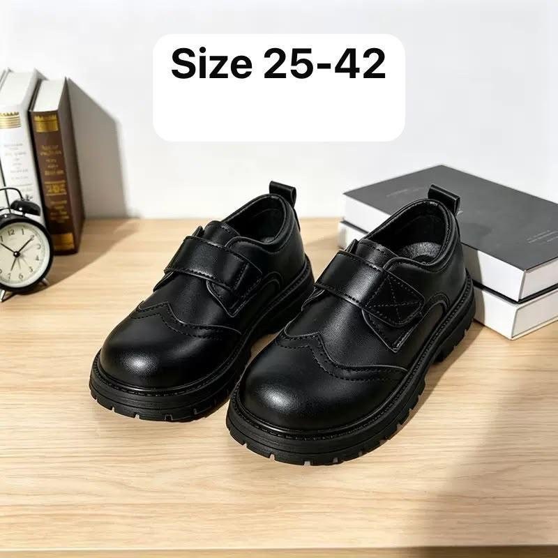 Kids' Black Brogue School Shoes