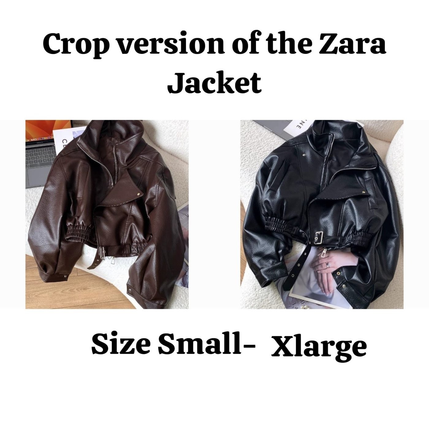 Cropped Faux Leather Jacket