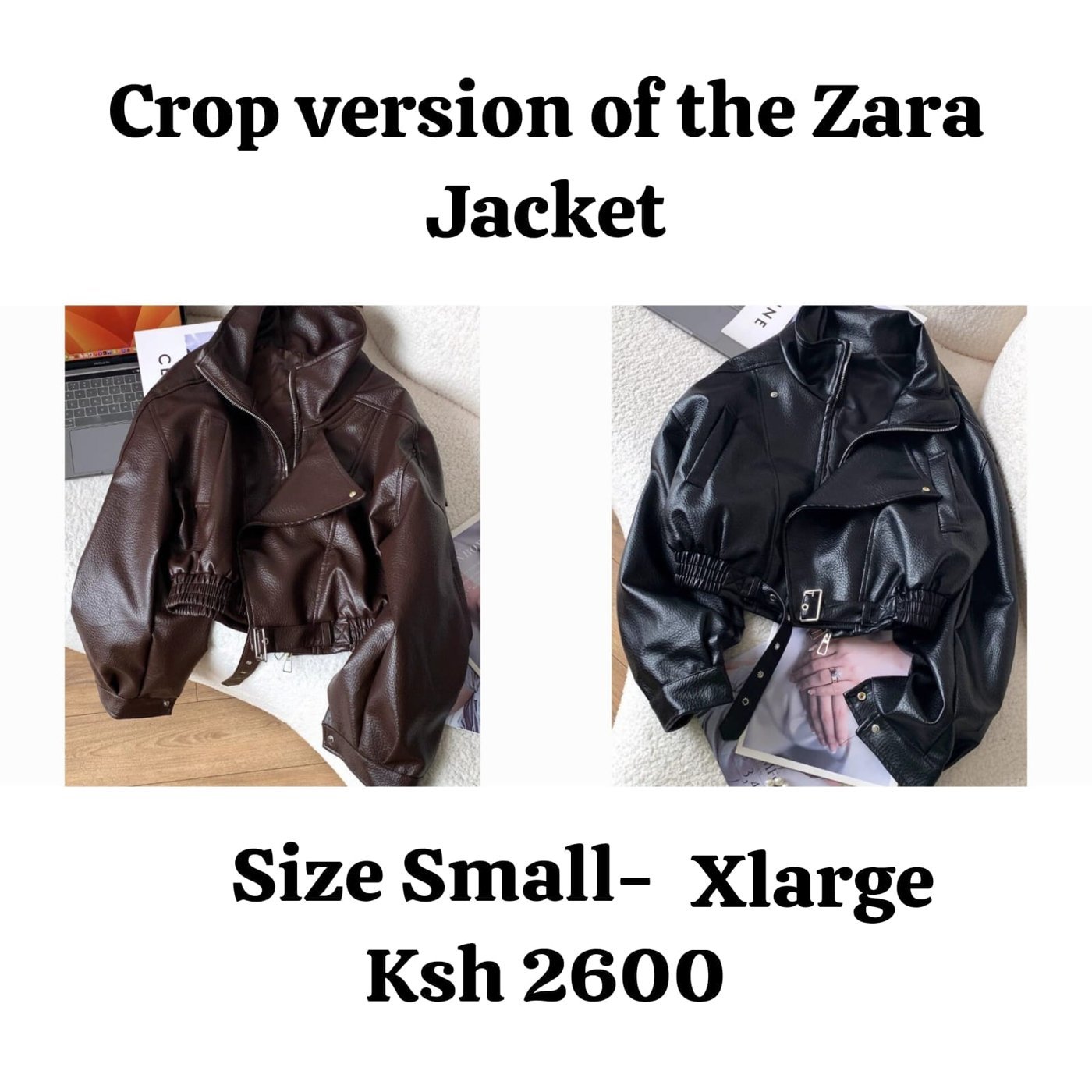 Cropped Faux Leather Jacket