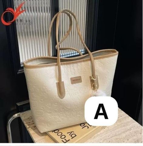 Embossed Tote Bag with Pendant
