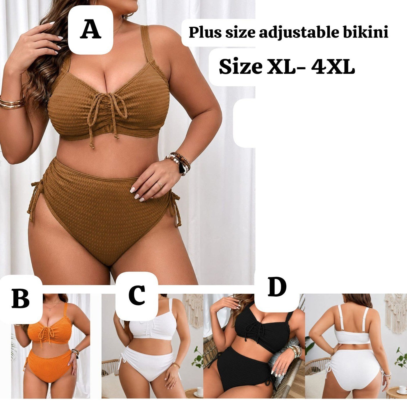 Plus Size Adjustable Bikini