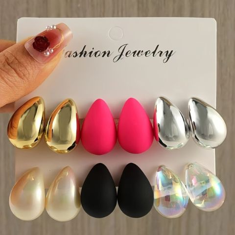 Teardrop Earrings Set (6 Pairs)