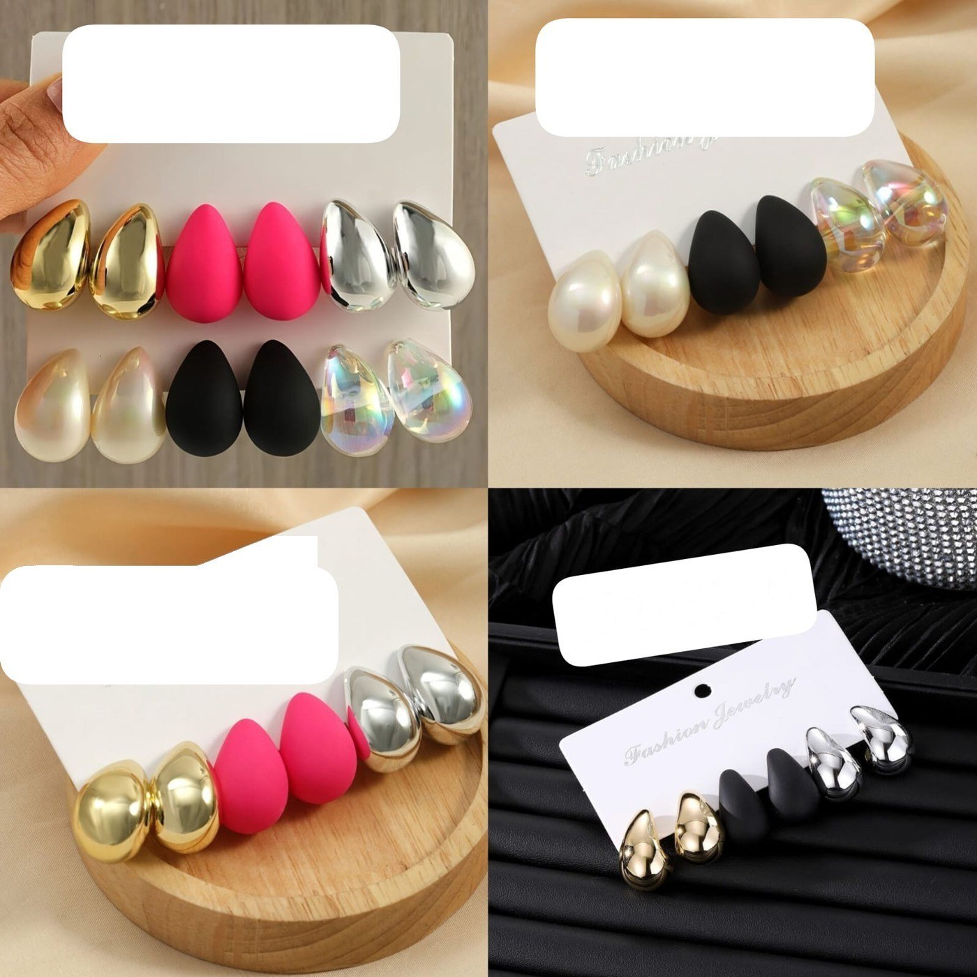 Teardrop Earrings Set (3 Pairs)