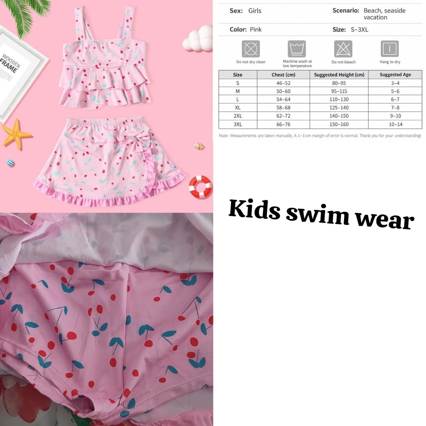 Girls' Cherry Ruffle Swimsuit Set