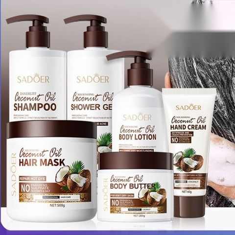 Coconut Oil Hair and Body Care Set (6 pcs)