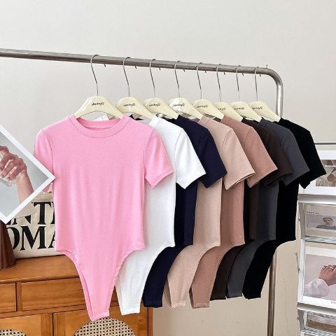 Round Neck Short Sleeve Bodysuit