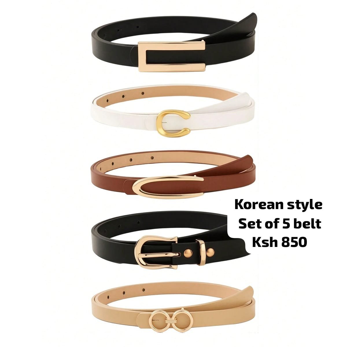 Korean Style Belts (Set of 5)