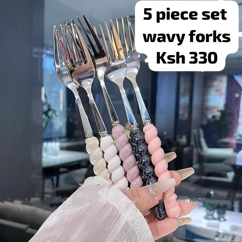 Wavy Handle Forks (5-Piece Set)