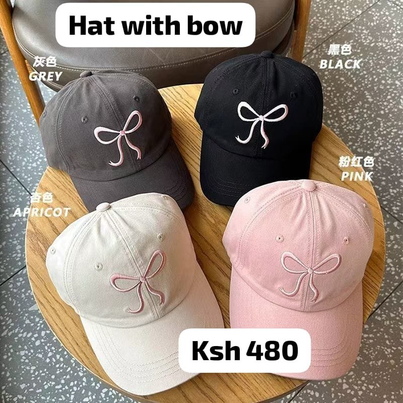 Embroidered Bow Baseball Cap