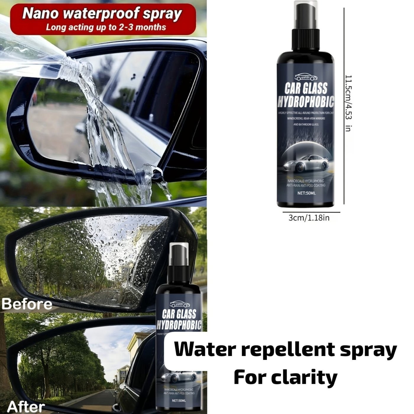 Car Glass Water-Repellent Spray