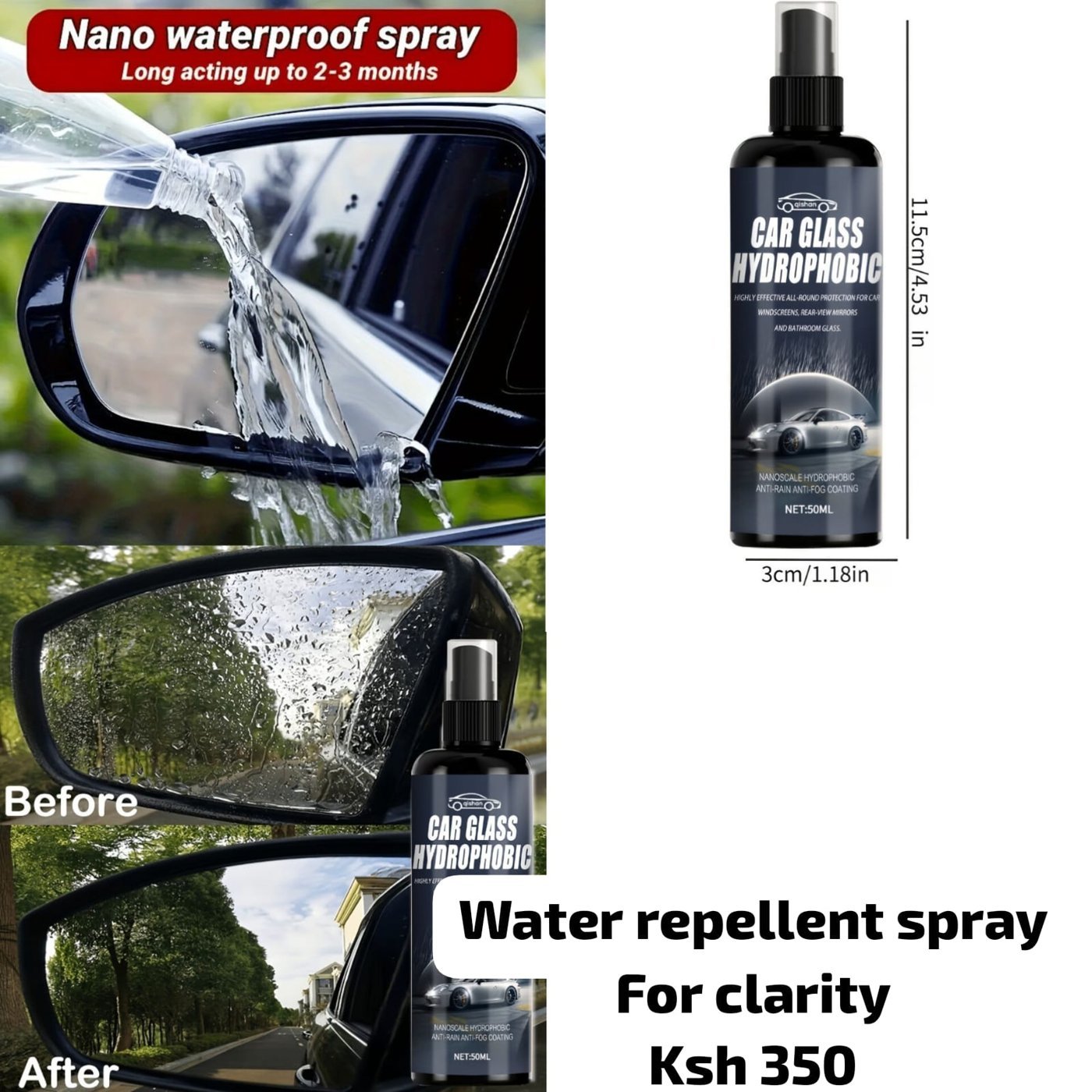 Car Glass Water-Repellent Spray