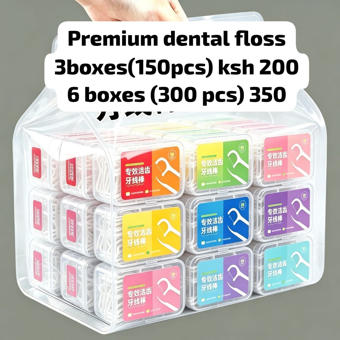 Dental Floss Picks – 6 Boxes (300 pcs)