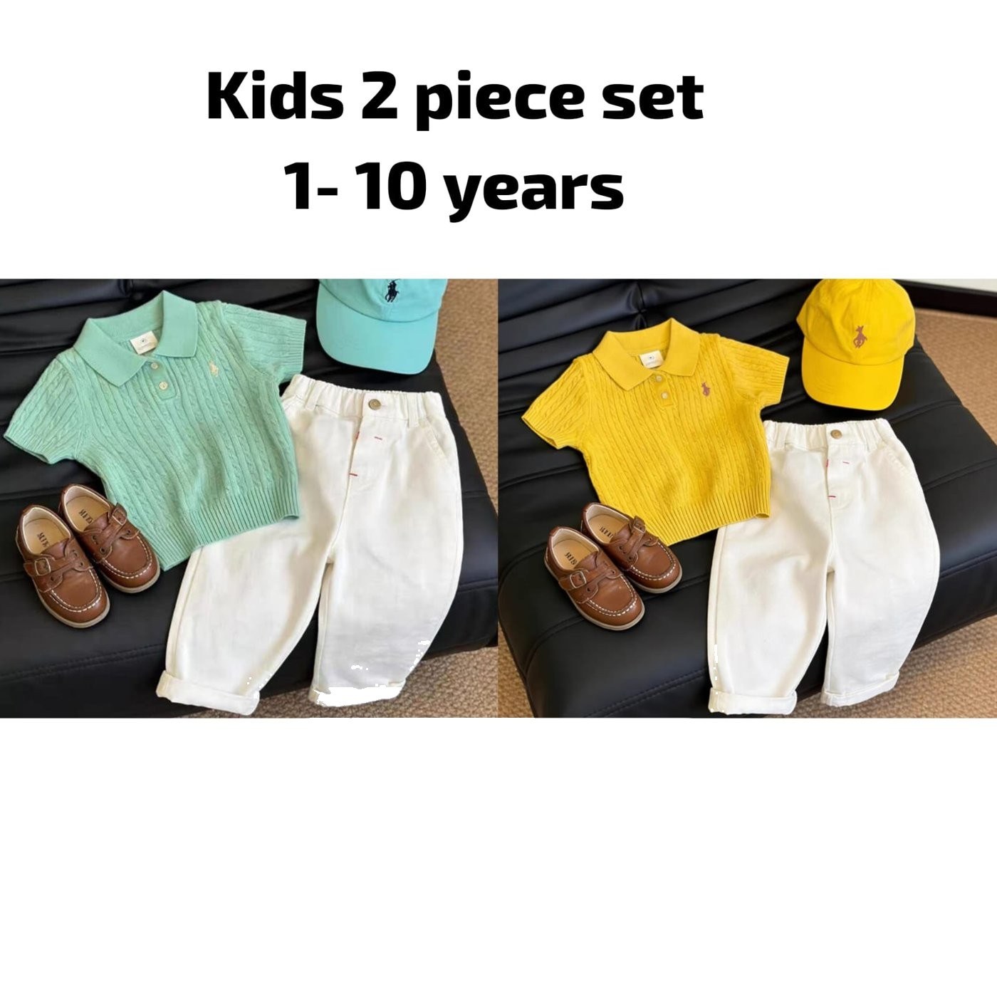 Kids' Knit Polo and Trousers Set