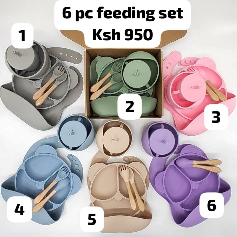 6-Piece Silicone Baby Feeding Set