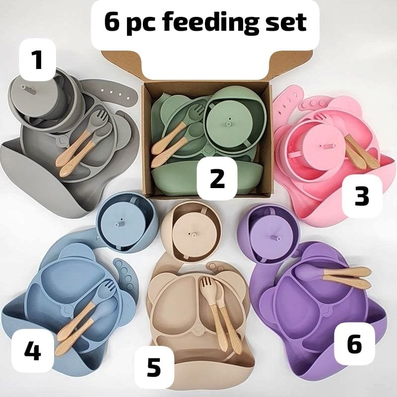 6-Piece Silicone Baby Feeding Set