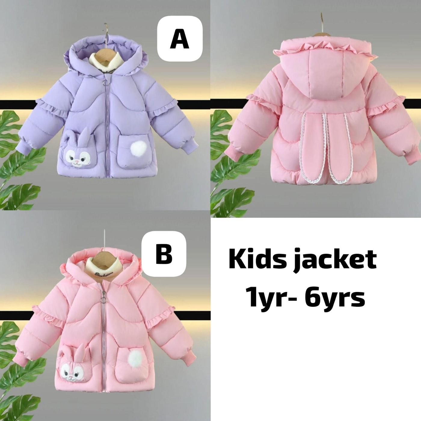 Kids' Puffer Jacket with Ruffles