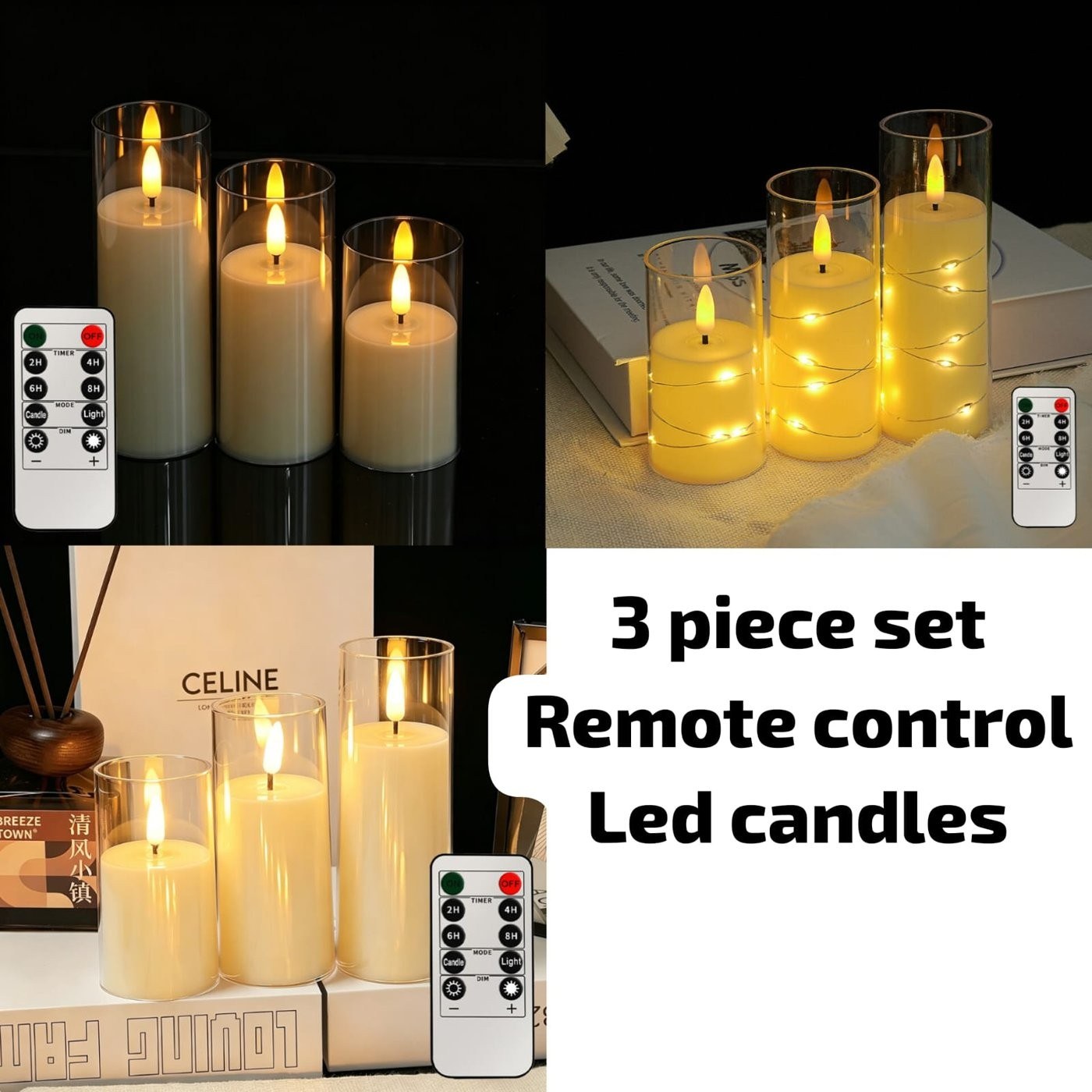 Remote Control LED Candles (3-Piece Set)