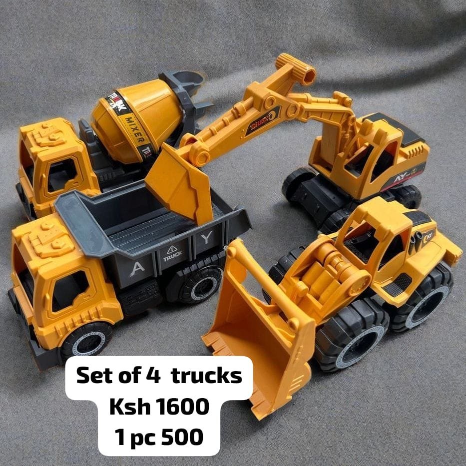 Construction Toy Trucks (Set of 4)