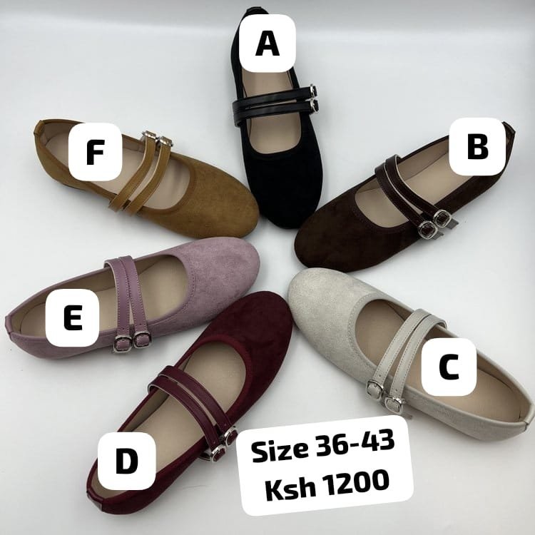 Double-Strap Suede Mary Jane Flats